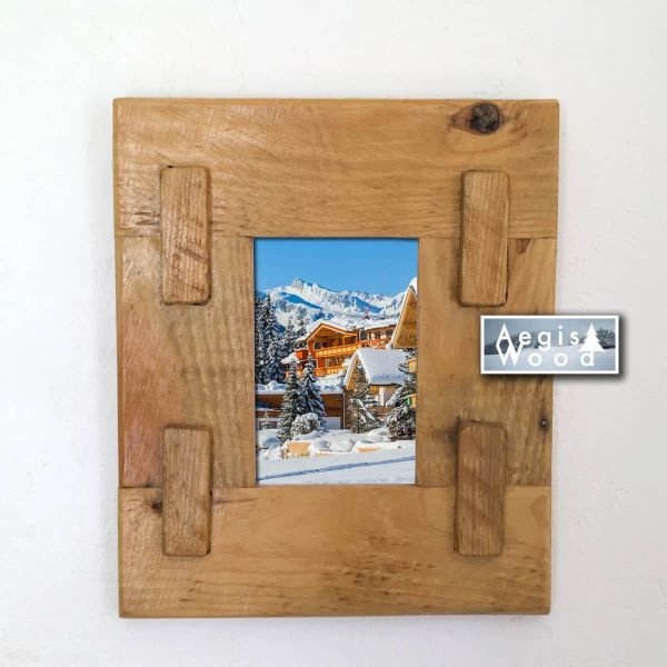 Cadre photo en bois style montagnard rustique pour photo 10x15cm verticale horizontale. Réalisation unique !