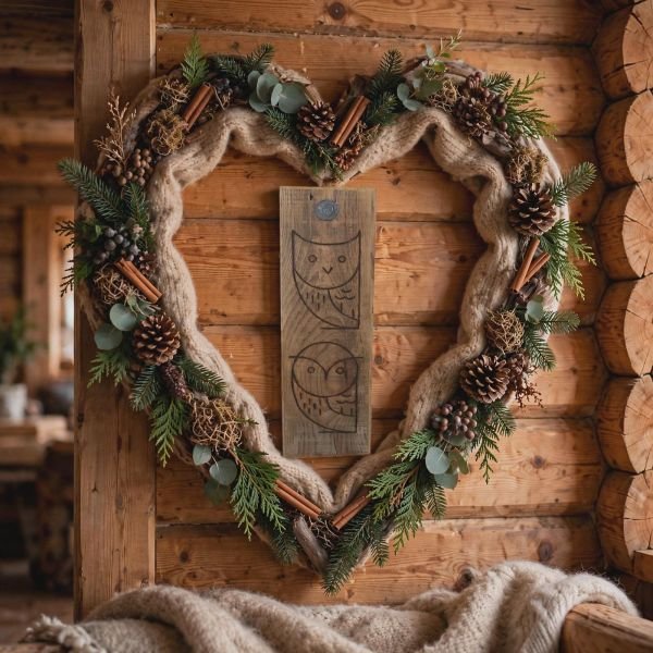 Hiboux pyrogravés sur vieux bois de récupération 11,8 x 40 x 3 cm – Décoration murale rustique fait main, cadeau nature chalet