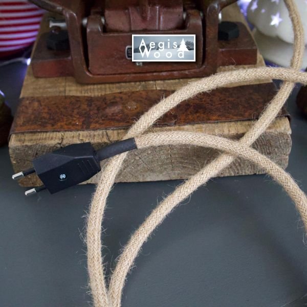 Lampe style industrielle abreuvoir à vache en fonte — ampoule Édison à filament, socle bois & cercle de roue de chariot, déco montagne
