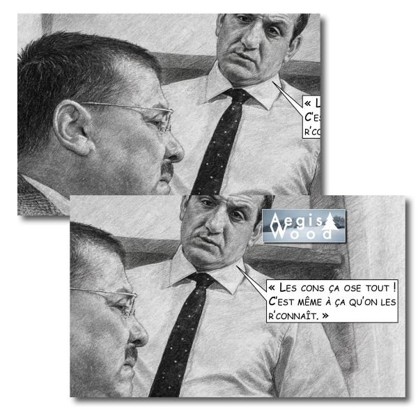Les cons, ça ose tout ! Affiche Les Tontons flingueurs, réplique culte d'Audiard, style dessin crayon noir et blanc 30x45 cm