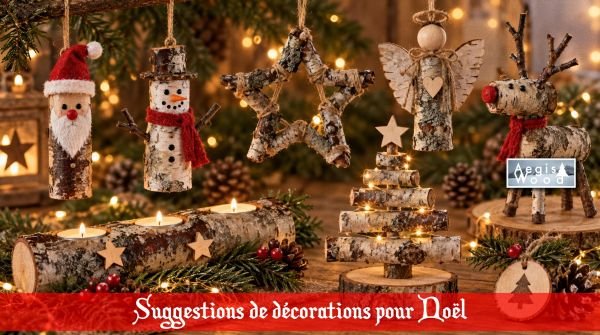 Lot de 33 petits rondins de bouleau naturel ~10 cm, diamètres 1,5 à 5 cm, bois avec écorce pour loisirs créatifs, déco de Noël...