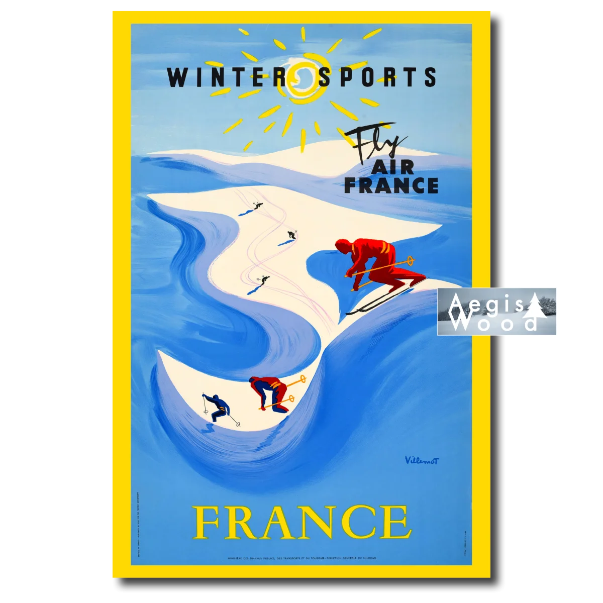 Affiche Élégance sur Pistes : Villemot et l'Âge d'Or du Ski Français (reproduction)