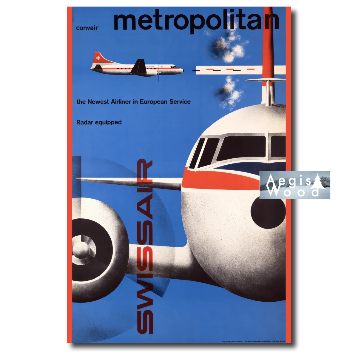 Affiche Swissair Convair Metropolitan (1956) par Kurt Wirth