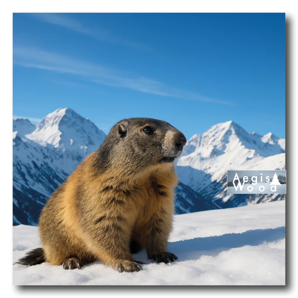 Affiche Marmotte des Alpes - Portrait Animalier en Montagne
