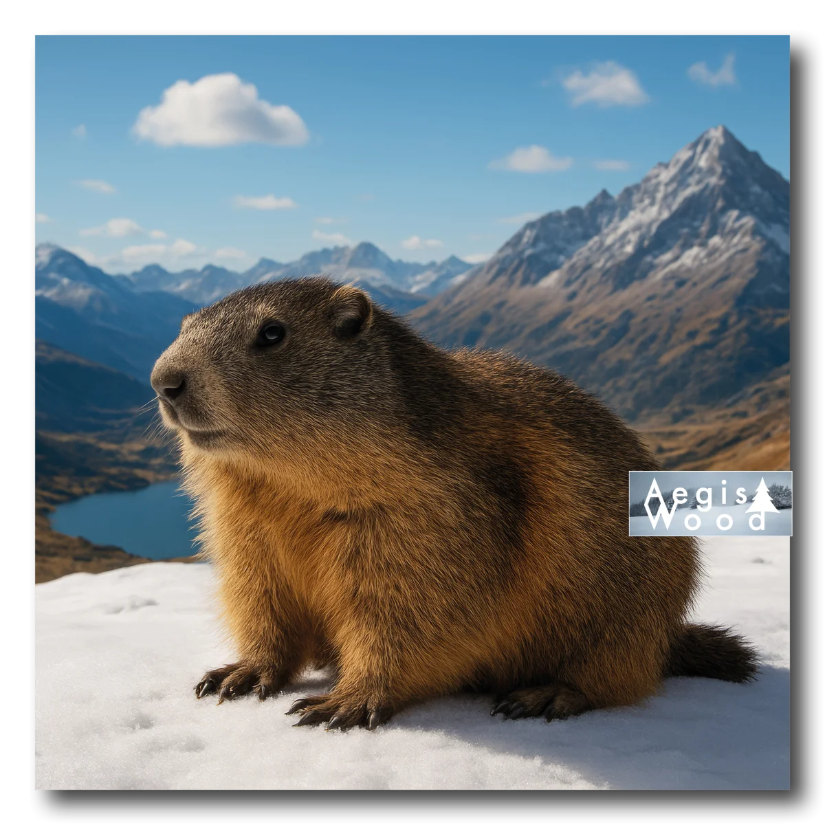 Affiche Marmotte des Alpes - Portrait Animalier en Montagne