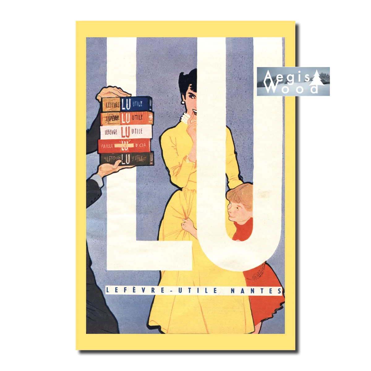 Affiche Lefèvre-Utile (LU) : L'Élégance Moderne et l'Assortiment (Années 1950) (reproduction)
