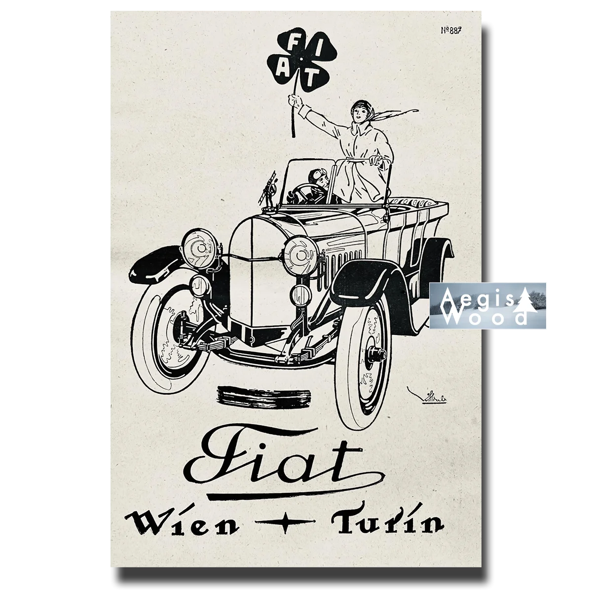 Affiche Vintage Fiat Automobile Classique (reproduction)