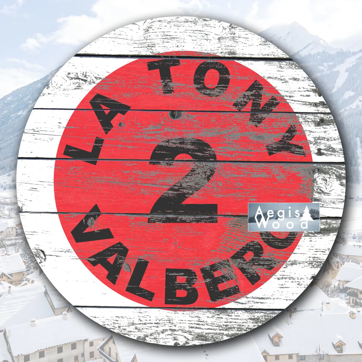 Affiche carrée représentant un panneau de pistes de ski de de la station de ski Valberg
