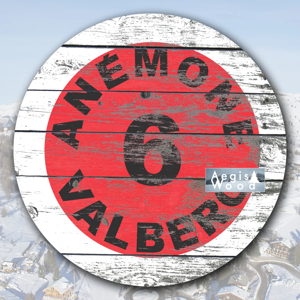 Affiche carrée représentant un panneau de pistes de ski de de la station de ski Valberg