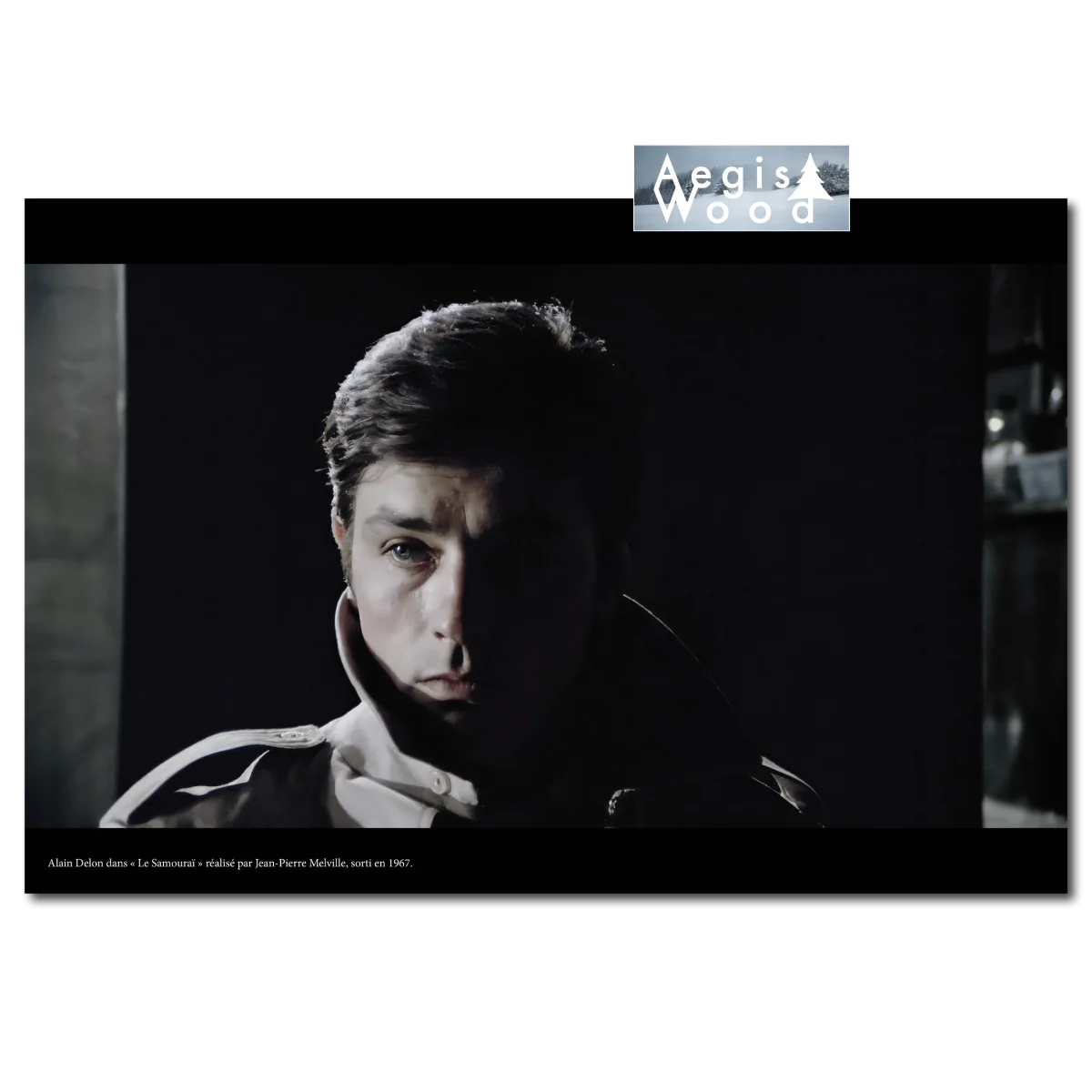 Affiche tirée du film Le Samouraï - Alain Delon en clair-obscur, Melville 1967