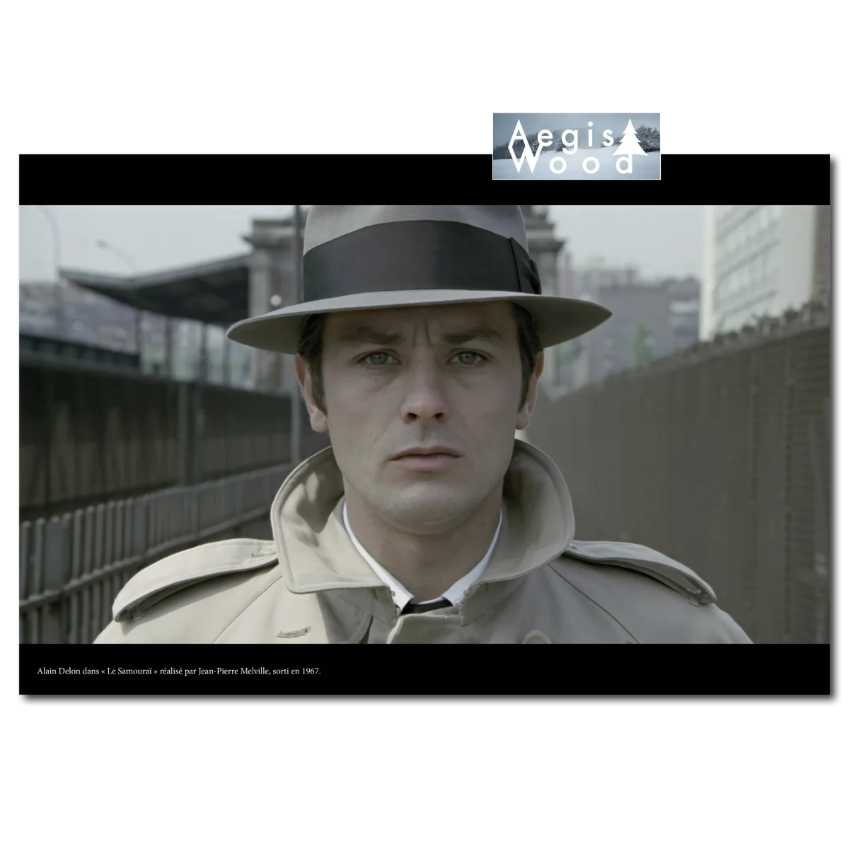 Affiche tirée du film Le Samouraï - Alain Delon en clair-obscur, Melville 1967