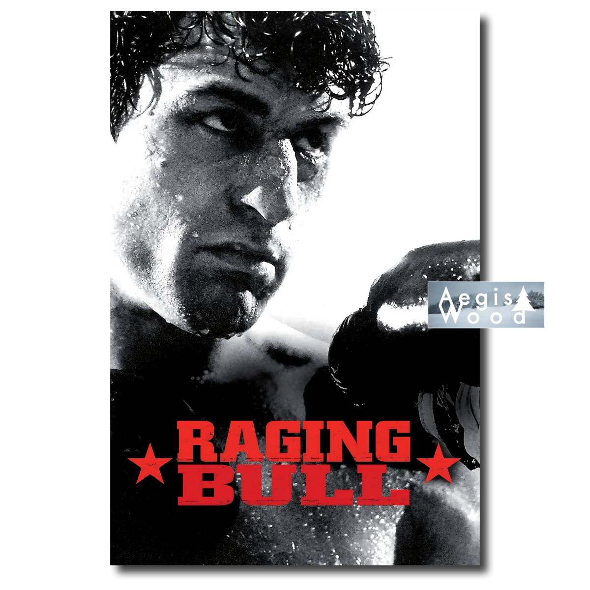 Affiche du film Raging Bull - Scorsese 1980 - De Niro en noir et blanc par Kunio Hagio