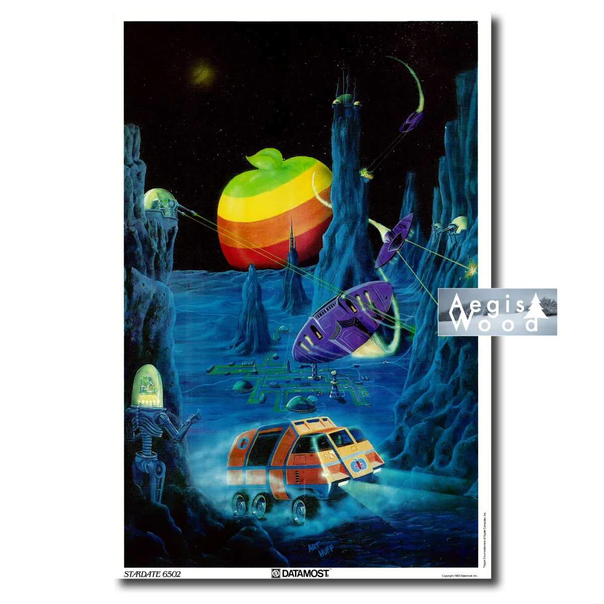 Affiche (reproduction) Stardate 6502 - Art Huff pour Datamost 1983, Apple II, MOS 6502