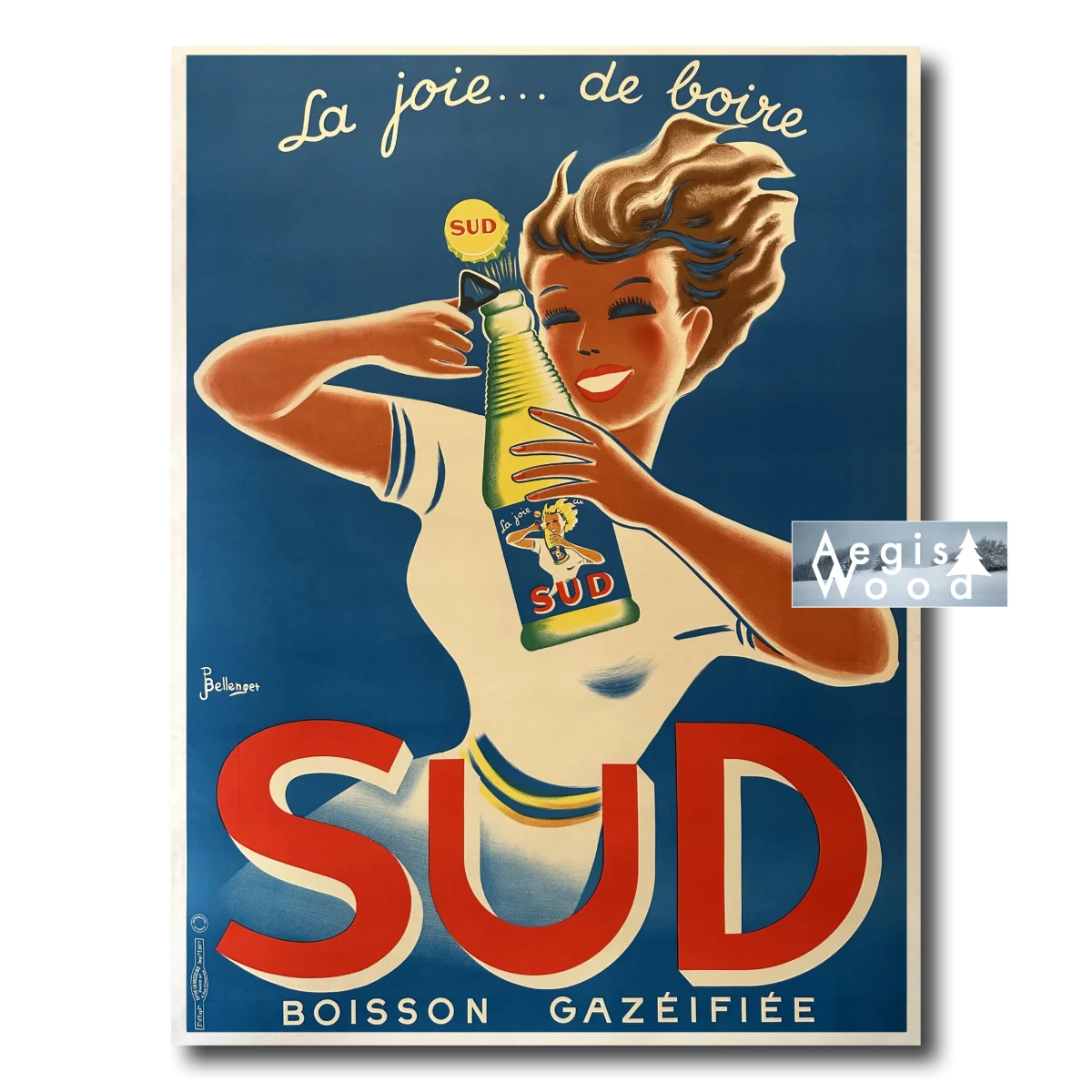 Affiche (reproduction) SUD - La joie de boire, Bellenger 1945-1950, boisson gazéifiée