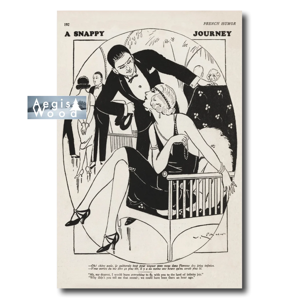 Affiche (reproduction) — « A Snappy Journey », dessin d'humour des années folles, vers 1927