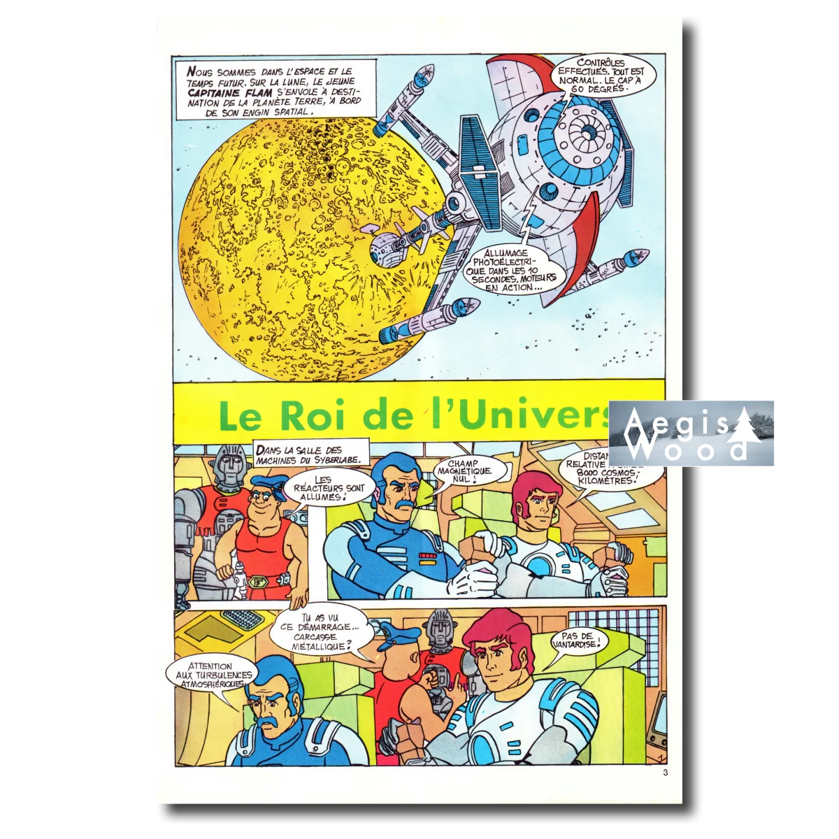 Affiche (reproduction) — Capitaine Flam « Le Roi de l'Univers », planche de bande dessinée, 1981