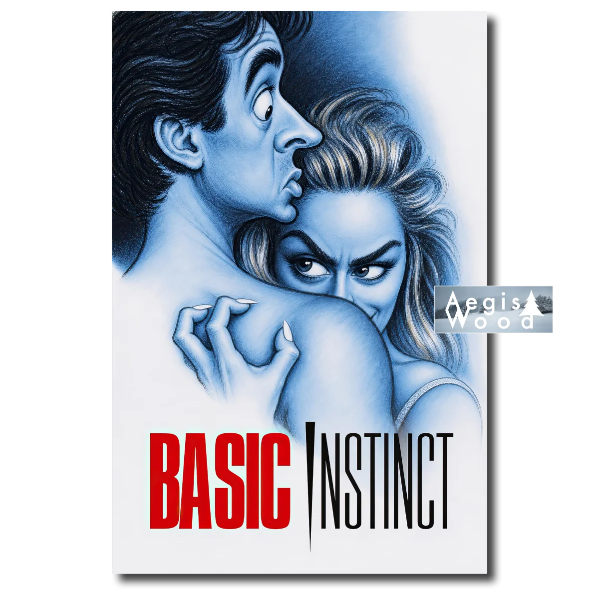 Affiche (reproduction) — Basic Instinct, caricature illustrée du thriller de Paul Verhoeven, 1992