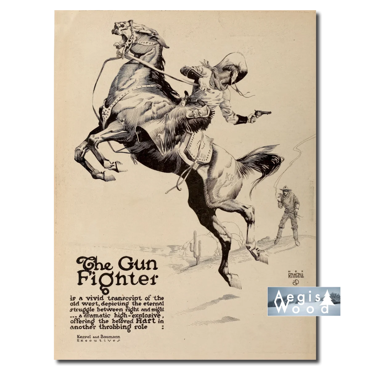 Affiche (reproduction) — The Gun Fighter, western muet avec William S. Hart, 1917