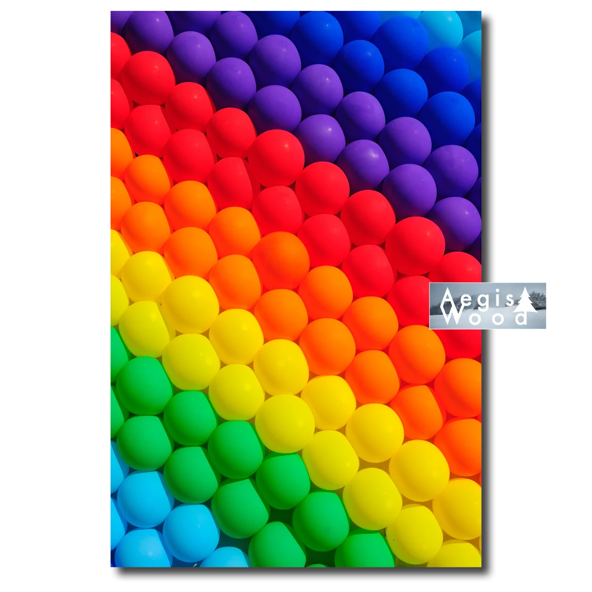 Affiche Explosion de couleurs en ballons arc-en-ciel