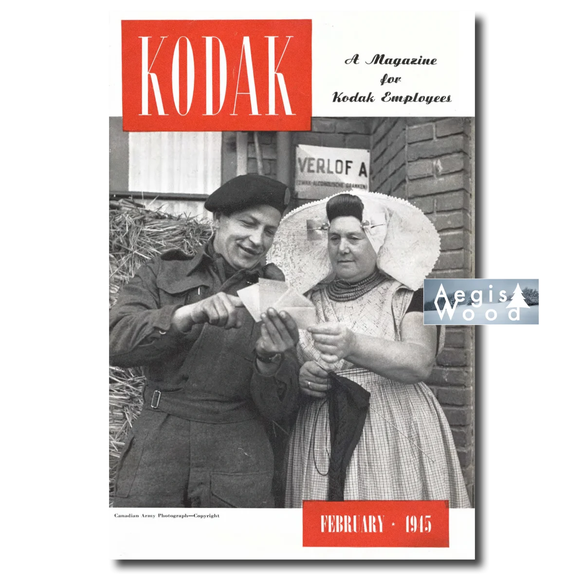 Affiche (reproduction) — Soldat canadien et Néerlandaise en costume traditionnel, février 1945