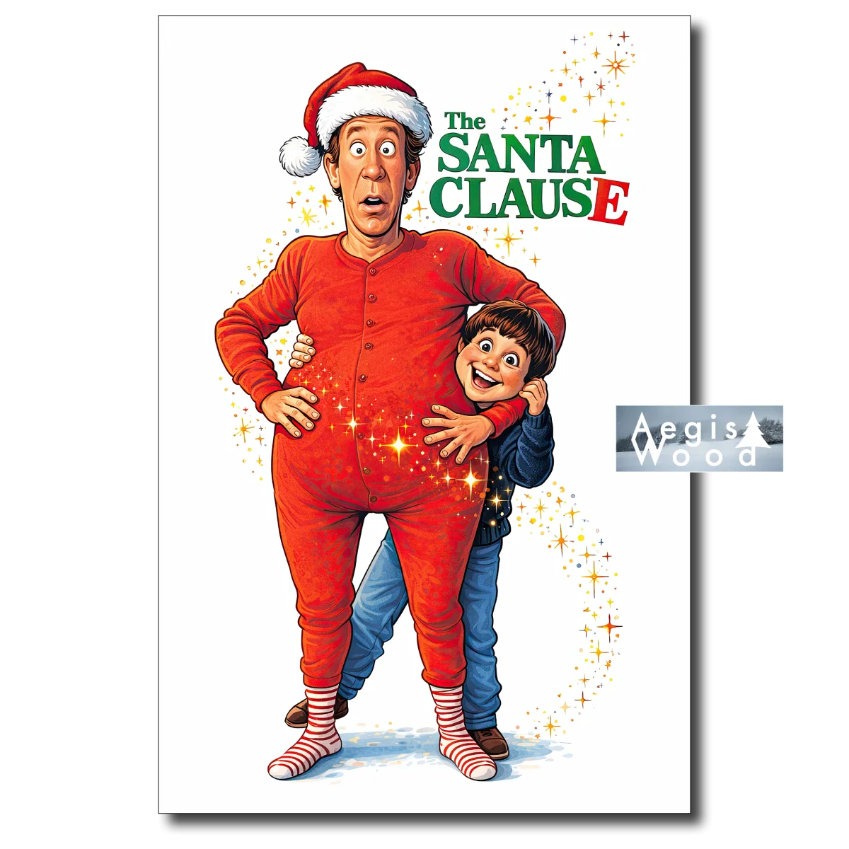 Affiche (reproduction) caricature de "The Santa Clause"