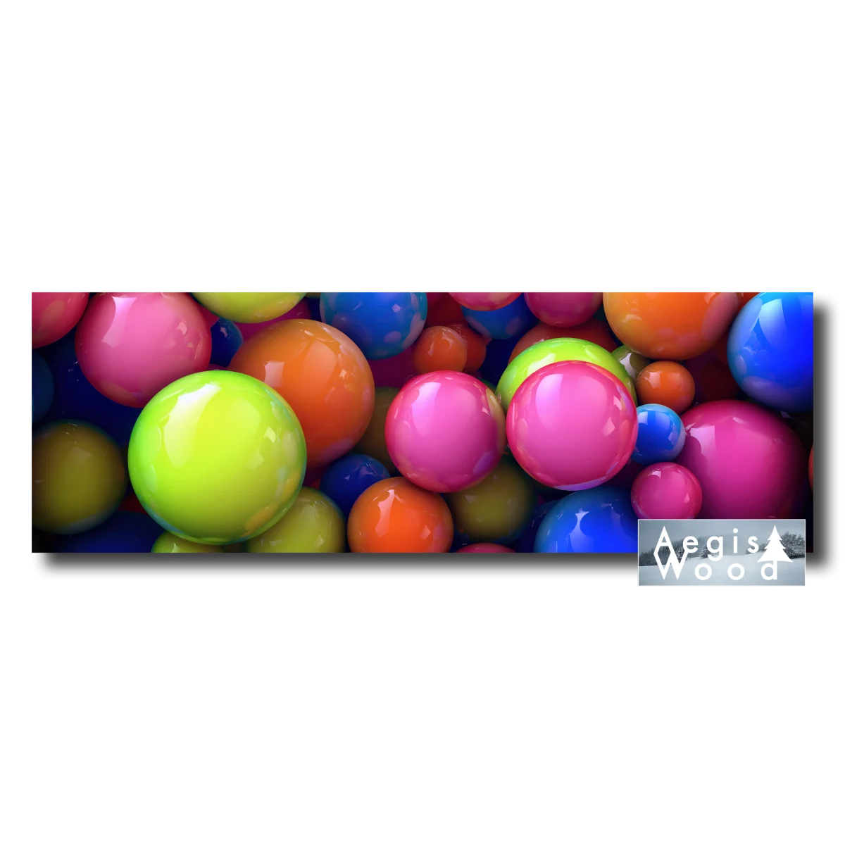 Affiche Sphères Brillantes Multicolores en Gros Plan