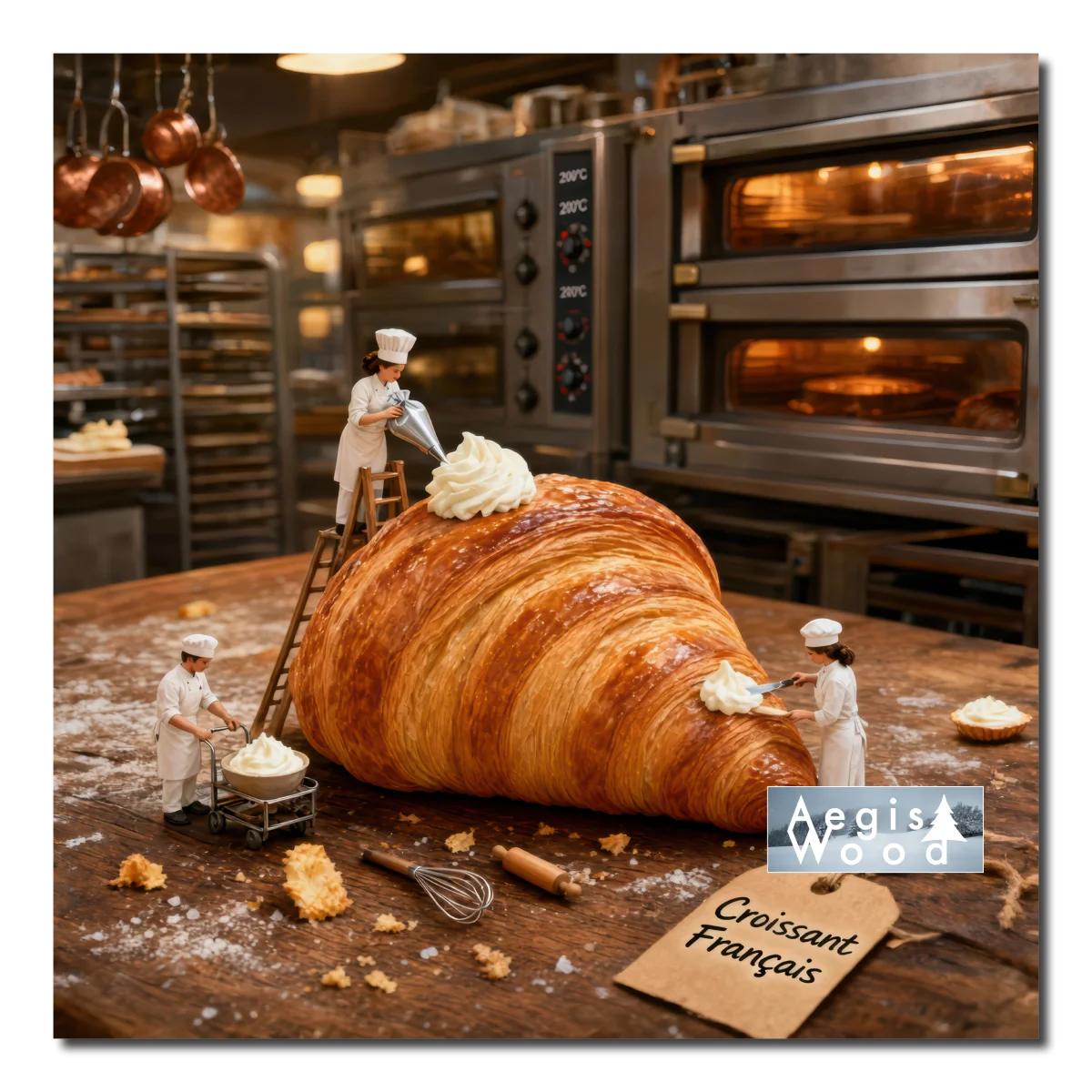 Affiche "Croissant Français" Miniatures de Pâtissiers