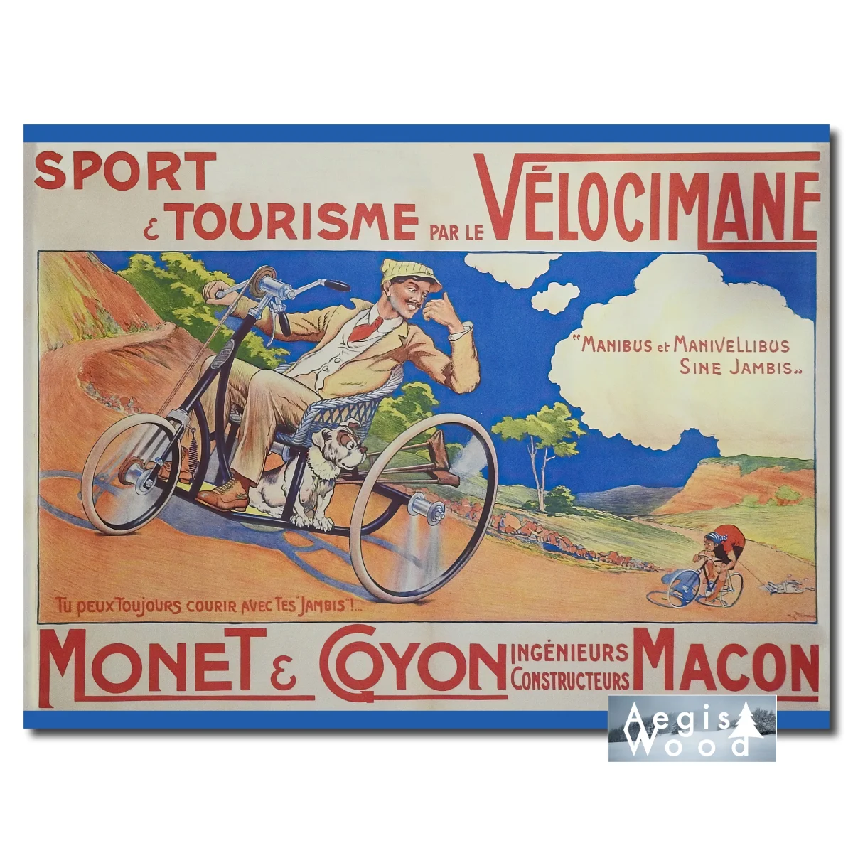 Affiche (reproduction) Publicité Vintage "Vélocimane" Monet & Goyon