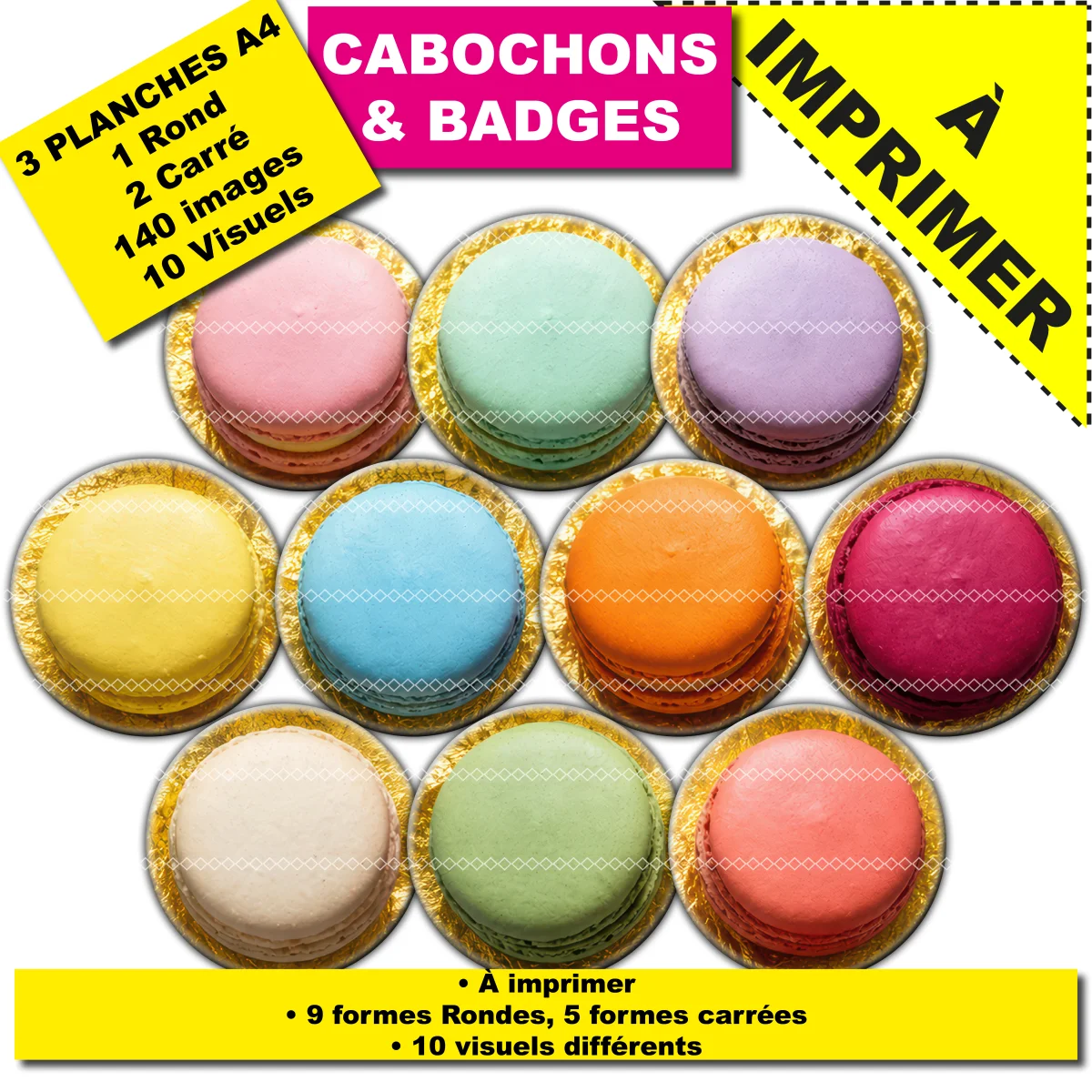IMAGES POUR CABOCHONS & BADGES : macarons