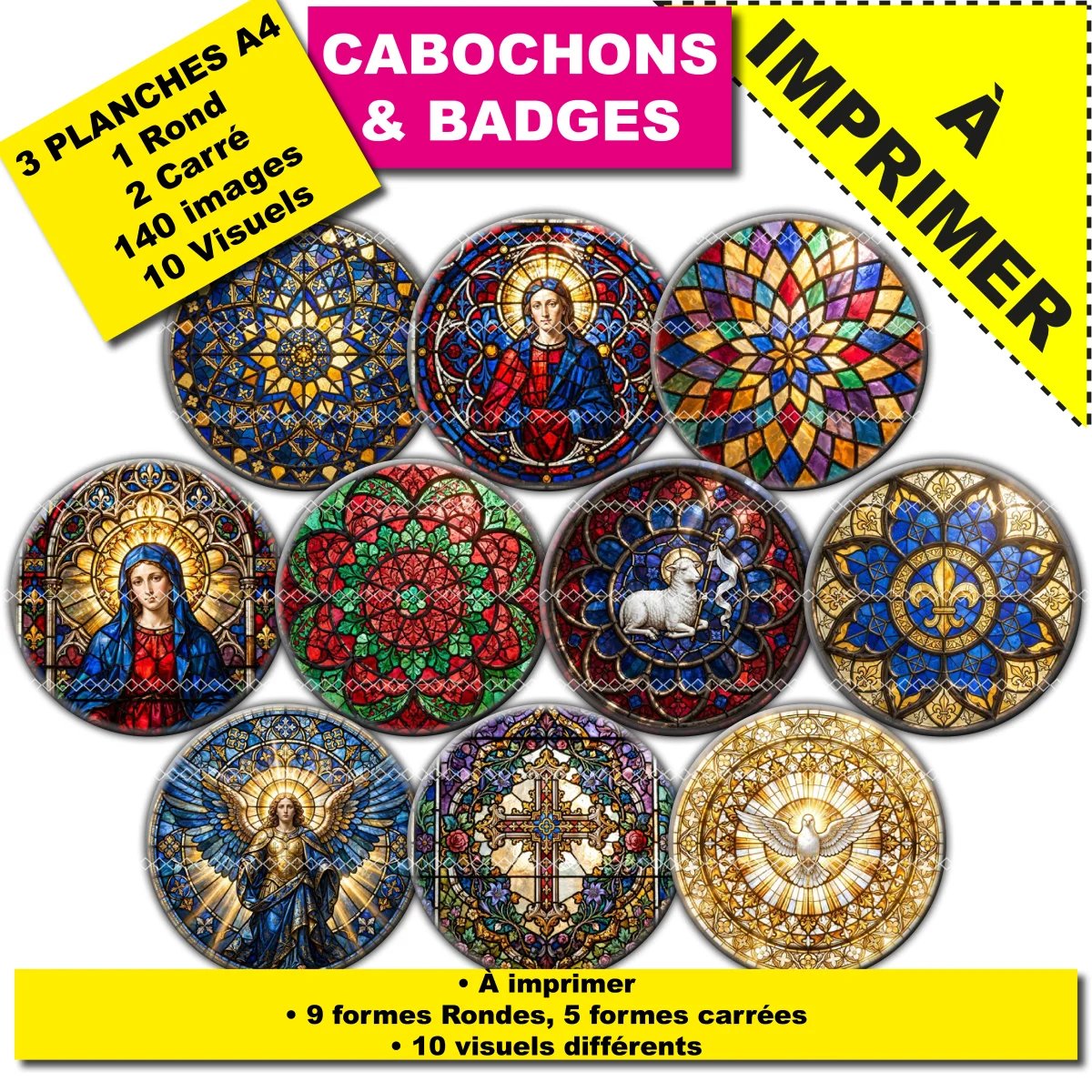 IMAGES POUR CABOCHONS & BADGES : vitraux religieux Chrétiens