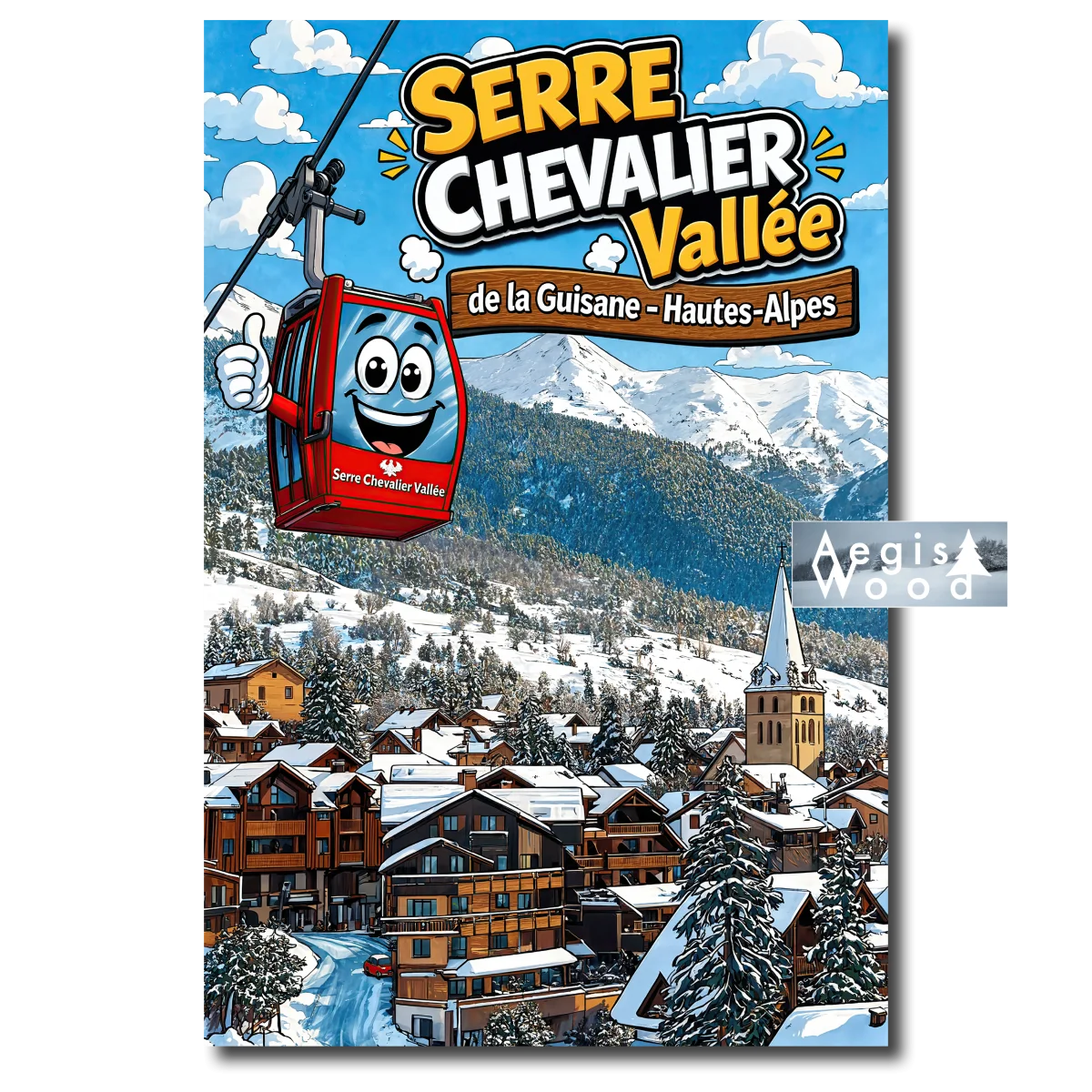 Affiche "Serre Chevalier Vallée" Télécabine Souriante