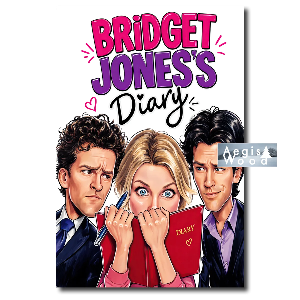 Affiche — caricature affiche du film "2001 Bridget Jones's Diary" Illustration Parodique — affiche murale en bois AegisWood