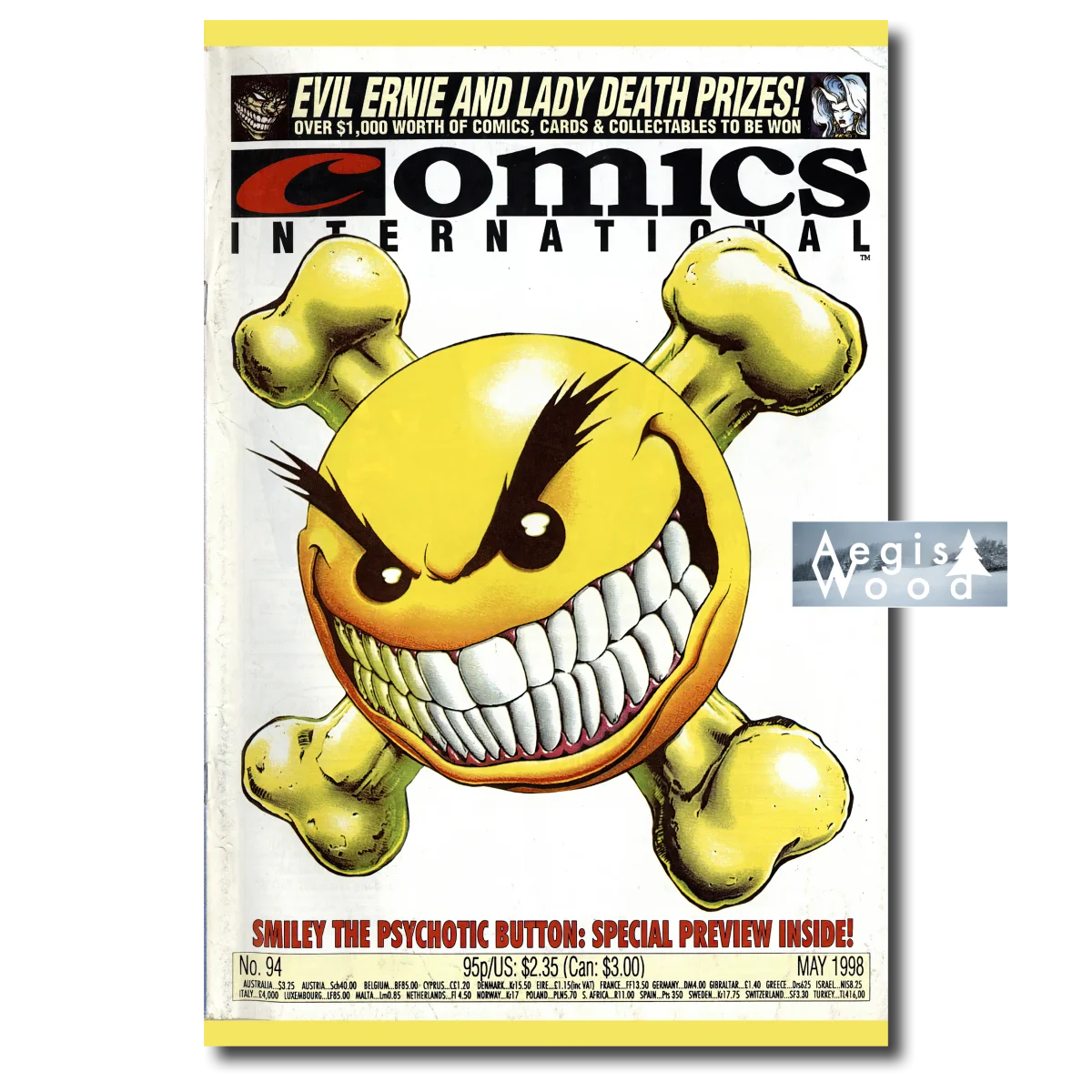 Affiche (reproduction) — Couverture de Comics International n°94 (mai 1998) avec Smiley — affiche murale en bois AegisWood