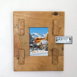 Cadre photo en bois style montagnard rustique pour photo 10x15cm verticale horizontale