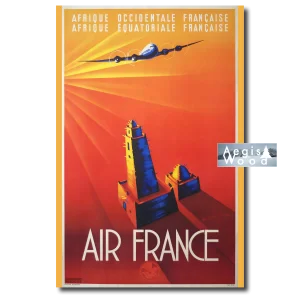 Affiche (reproduction) Air France Afrique Occidentale & Équatoriale Française par Maurus, 1946