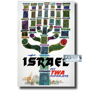 Affiche (reproduction) Israel by TWA – L’Âge d’or du Jet Set