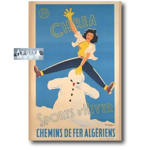 Affiche rétro Le Ski Sous le Soleil d'Alger 1950 (reproduction) 