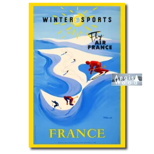 Affiche Élégance sur Pistes : Villemot et l'Âge d'Or du Ski Français (reproduction)