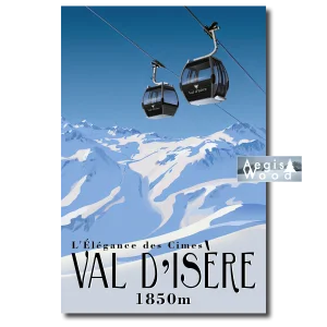 Affiche Val d'Isère 1850m - L'Élégance des Alpes en Télécabine