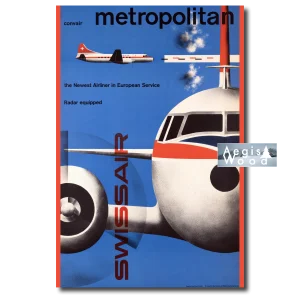 Affiche Swissair Convair Metropolitan (1956) par Kurt Wirth