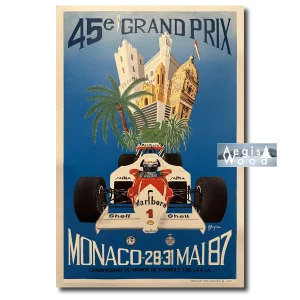 Affiche 45e Grand Prix de Monaco 1987 (reproduction) La Formule 1, e Ciel de la Principauté