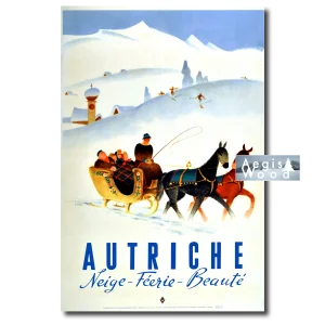 Affiche (reproduction) Autriche - Neige, Féerie, Beauté par Hermann Kosel, 1947