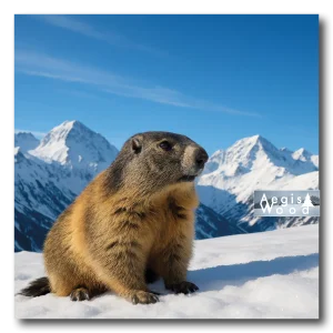 Affiche Marmotte des Alpes - Portrait Animalier en Montagne