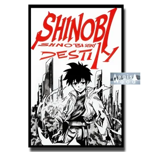 Affiche Manga Shinobi Destiny - Style Manga Noir et Blanc