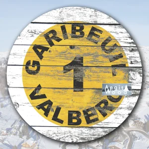 Affiche carrée représentant un panneau de pistes de ski de de la station de ski Valberg Piste jaune