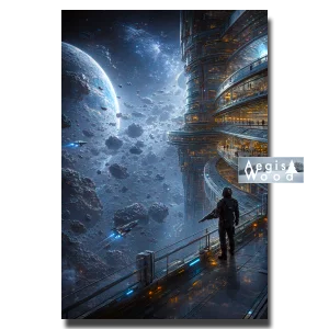 Affiche Space Station Futuriste Science-Fiction Épique