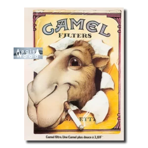 Affiche (reproduction) Camel Filters - Chameau et cigarette, publicité française 3,10F, années 1980