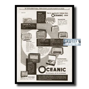 Affiche (reproduction) Collection Radio Oceanic 1958 - Havas, Pirate, Corsaire, Pilote, France
