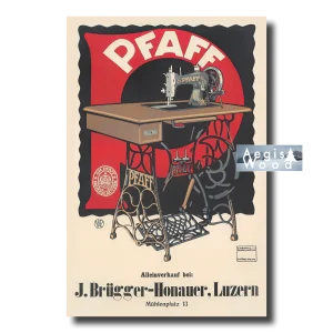 Affiche (reproduction) Pfaff Sewing Machine - J. Brügger-Honauer Luzern, 1920