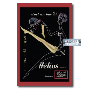 Affiche (reproduction) Hélios Dynamic - C'est un bas ?! - Bas nylon Helanca, années 1956